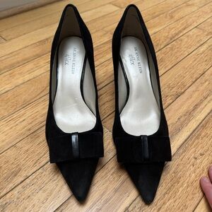 Anne Klein iFlex Black Suede Heels, size 8